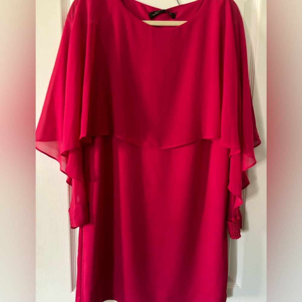 Zara Fuchsia dress with chiffon sleeves/cape